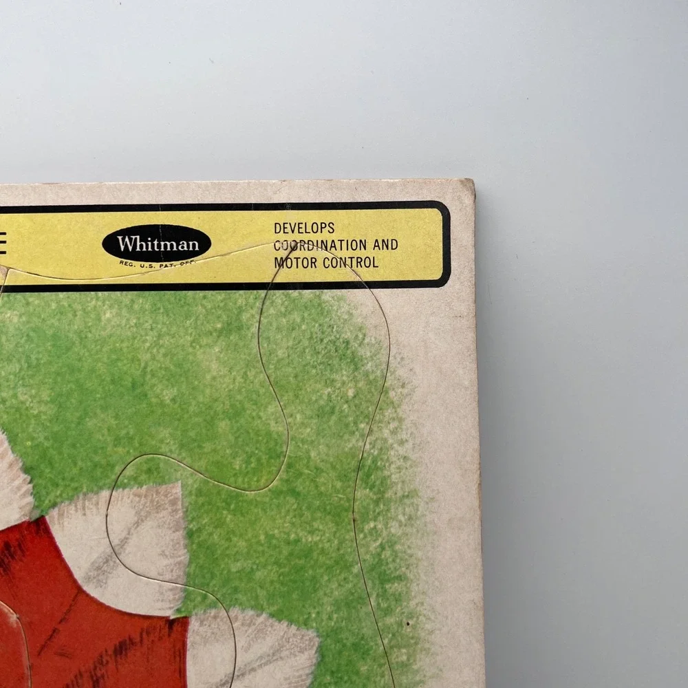 Vintage 1967 Whitman Indian Preschool Frame-Tray Puzzle 4535 Native American Boy